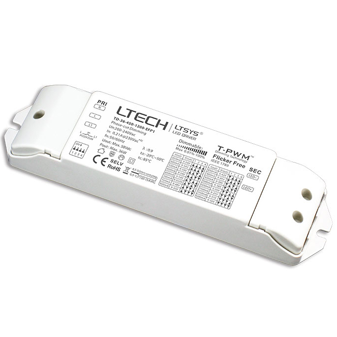 LED Intelligent Driver 36W 450-1200mA(200-240Vac)TD-36-450-1200-EFP1 LED Intelligent Driver 36W 450-1200mA(200-240Vac)TD-36-450-1200-EFP1